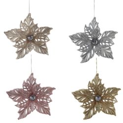 GAEM Украшение новогоднее "Пуансеттия", L14 W4 H14 см, 4в.