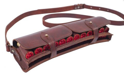 Патронташ двухрядный Хольстер 25 лет 24п.12кал. / кожа ((Черный))