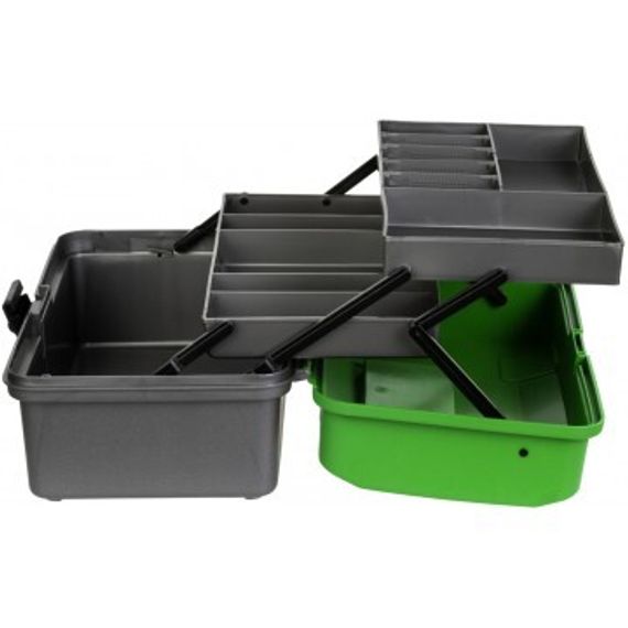 Ящик рыболова Helios двухполочный зеленый