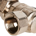 Кран шаровой полнопроходной угловой STOUT - 1/2" (ВР/НР-американка PN50, Tmax 150°C, ручка-бабочка)