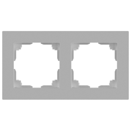 Рамка для розеток и выключателей Intro Accent 6-502-03 на 2 поста, СУ, алюминий