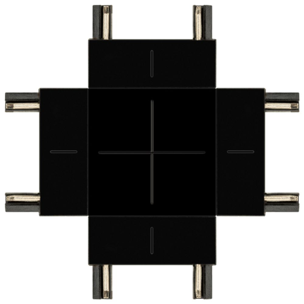 Коннектор питания ЭРА TRM-S5-CX BK для магнитного шинопровода Х-образный черный | Магнитный шинопровод и аксессуары