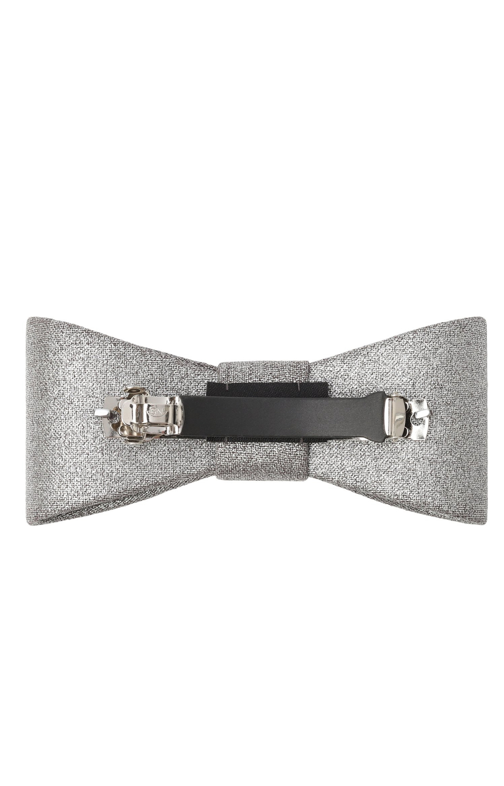 Бант-бабочка из шерсти серебристого цвета