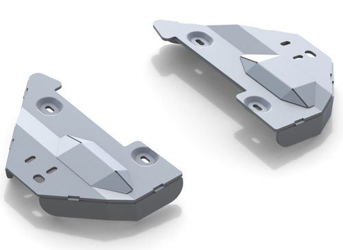 Защита передних рычагов Rival для Toyota Hilux VIII (V - 2.4D; 2.8D) 4WD 2015-2018/Toyota Hilux VIII рестайлинг (V - 2.8D) 4WD 2018-2020/Toyota Hilux VIII рестайлинг (V - 2.8D) 4WD 2020-н.в. (устанавл-ся совместно с 2333.5710.1.6/333.9502.1) , алюминий 6 мм, с крепежом, 2 части, 2333.9525.1.6