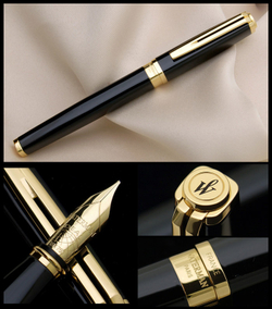 Перьевая ручка Waterman Exception, цвет: Slim Black GT, перо: F/M