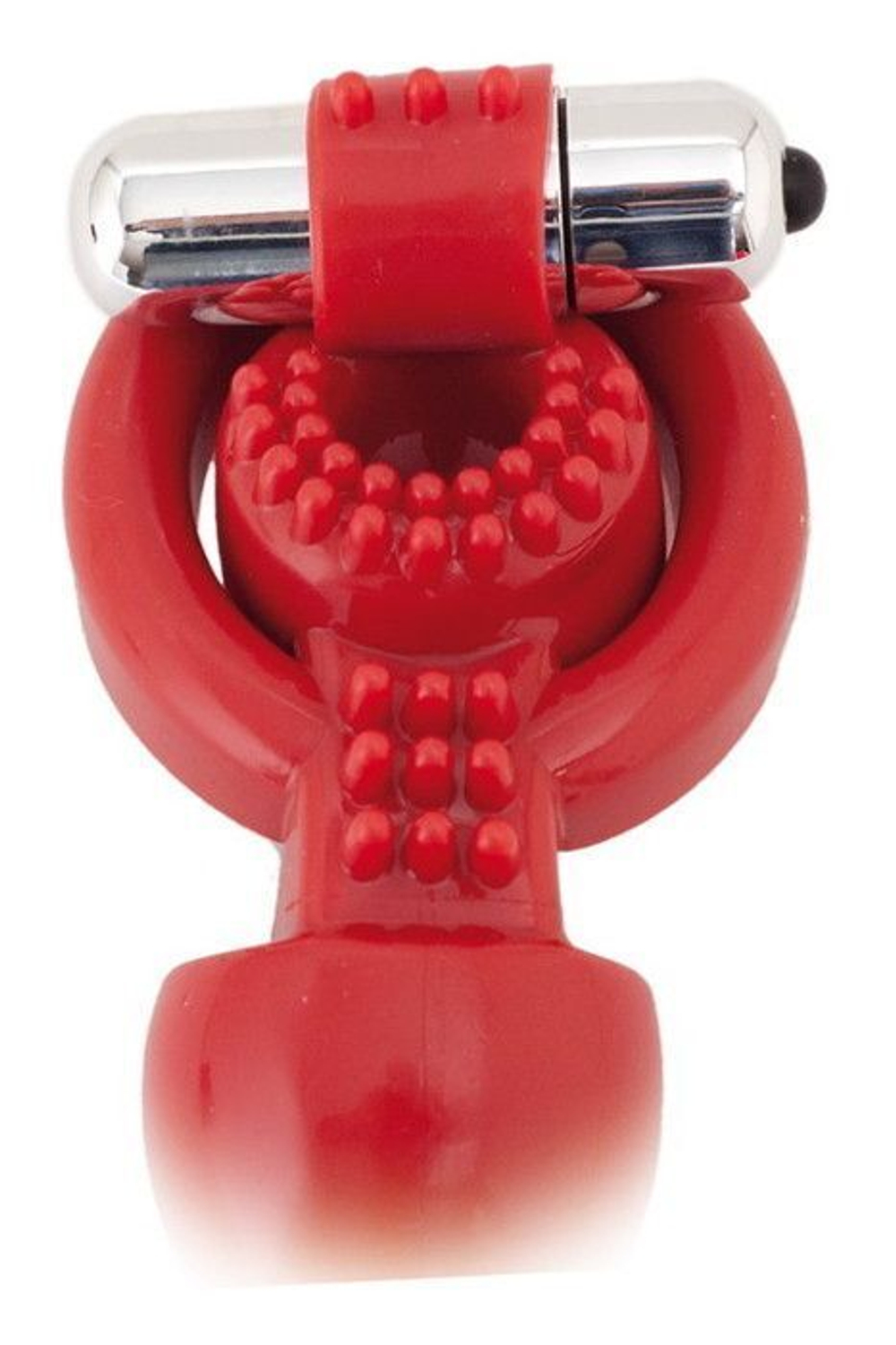 Красная вибронасадка Black&Red для двойного проникновения (Цвет: красный)