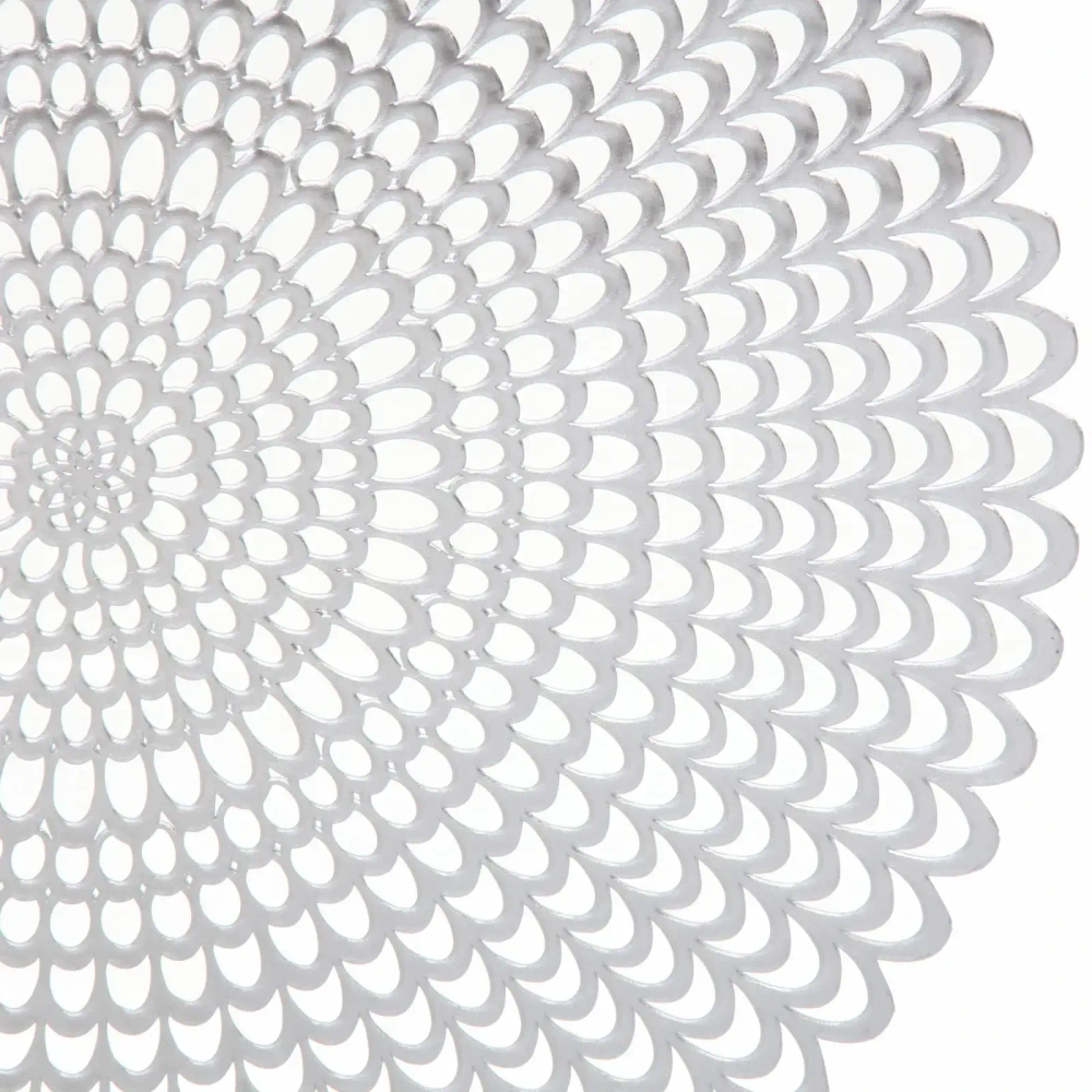 Салфетка плетеная 38см «Кружева» серебро