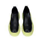 Bottega Veneta Tire Leather Ankle Length Chelsea Boots 5.5cm Men"s Black Cyan, Avocado Green