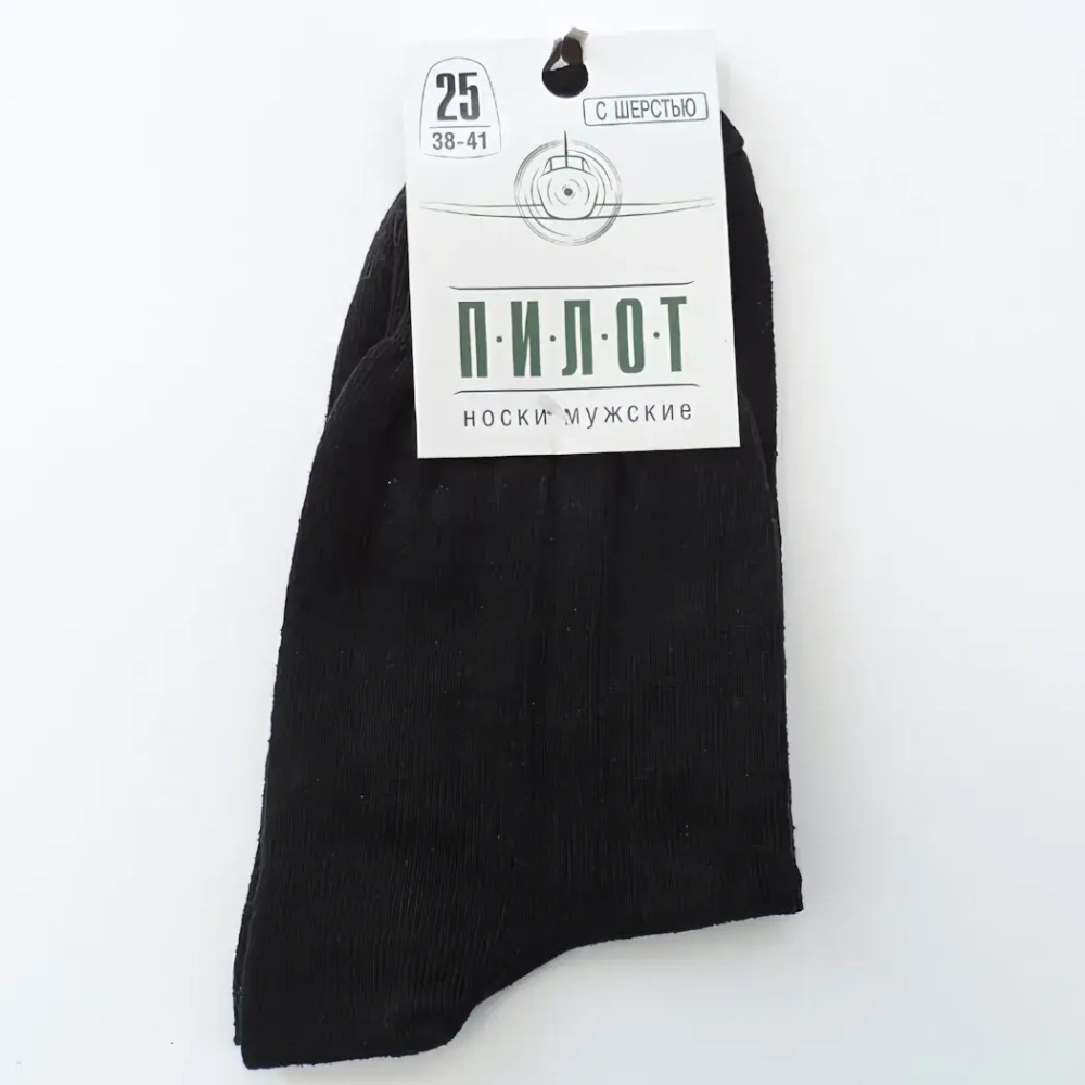 Носки мужские тёплые ПИЛОТ, чёрный, р. 27