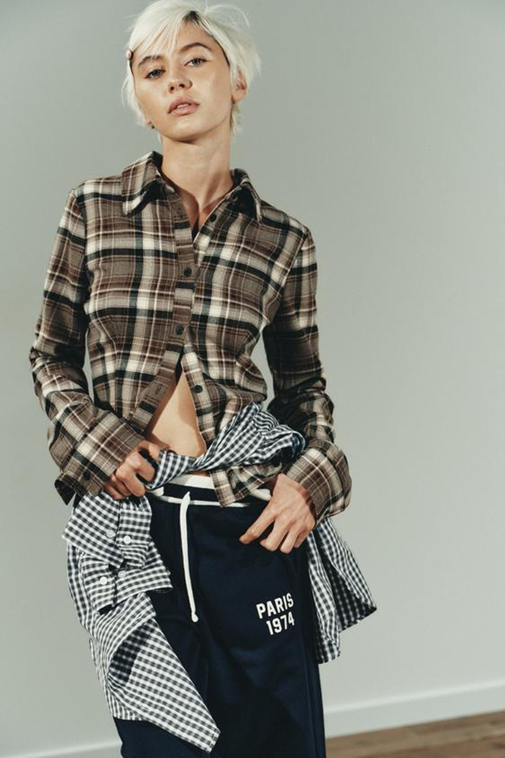 ZARA БРЮКИ В СТИЛЕ ПРЕППИ, ТЕМНО-СИНИЙ