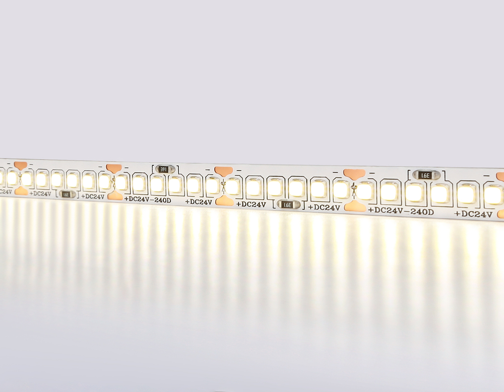 Светодиодная лента GS3302 2835 240Led/ 18W m/ 24V IP20 4500K/ 5000*10*1.2mm/ кратность резки 25mm (2 конт.)