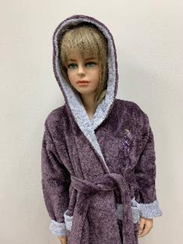 Халат детский Unicorn с вышивкой с капюшоном "Polens" Черничный