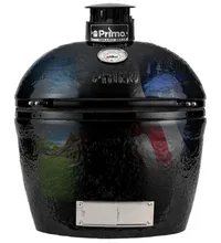 Керамический угольный гриль Primo Oval 300 (Family), 38х56 см, на столе с боковыми композитными столешницами