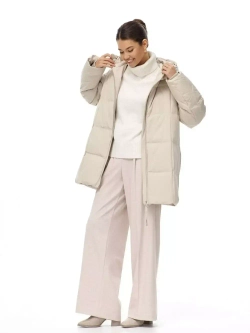 Пуховик с капюшоном зимний, белая, SilverFox