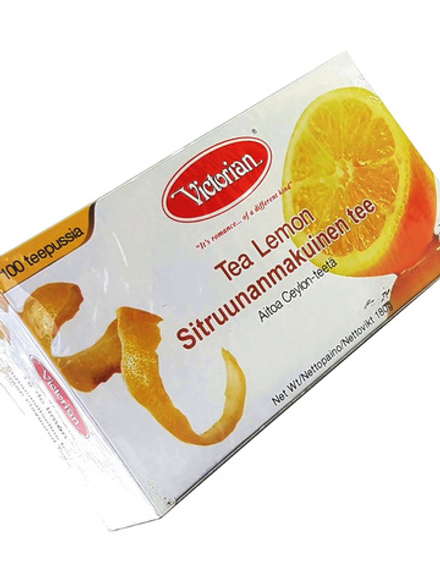 Черный чай VICTORIAN Tea Lemon 100 пак., с ароматом лимона, цейлонский, высший сорт