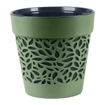 Кашпо для цветов пластиковое 3,5л d-16,8см «Блоссом» Оливковый/Антрацит