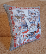 Декоративный гобеленовый чехол для интерьерной подушки Свиристель усадьба 38*38