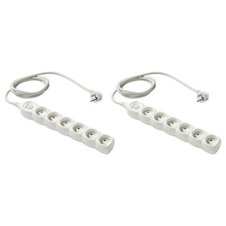 IKEA KOPPLA  (ИКЕА КОППЛА)  -  Удлинительный кабель 6 розеток, выключатель, белый, 1,5 м