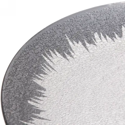 Блюдо для сервировки пластиковое 33см «Морозный узор» серебро