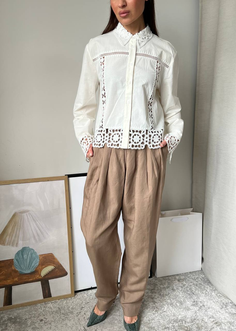 Хлопковая блузка Zara, L