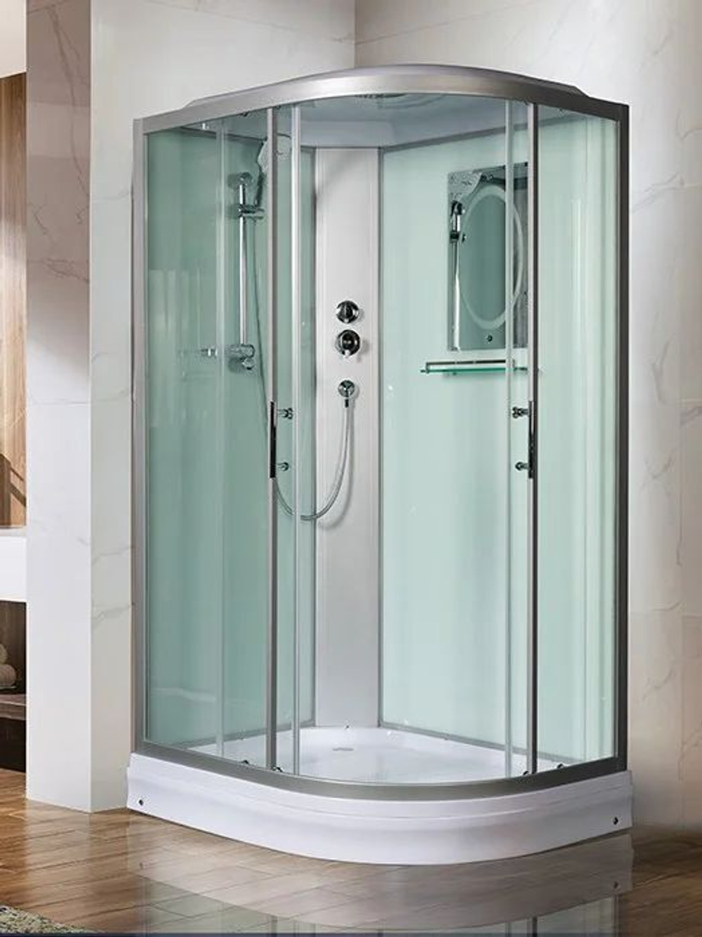 Душевая кабина WeltWasser  WW500 WERRA 1202 L 120х90 см,  прозрачное стекло, поддон низкий, крыша, левосторонняя