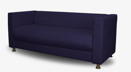 Диван прямой офисный с подлокотниками Пауза из искусственной замши Фиолетово-сливовый (Плутон 814)