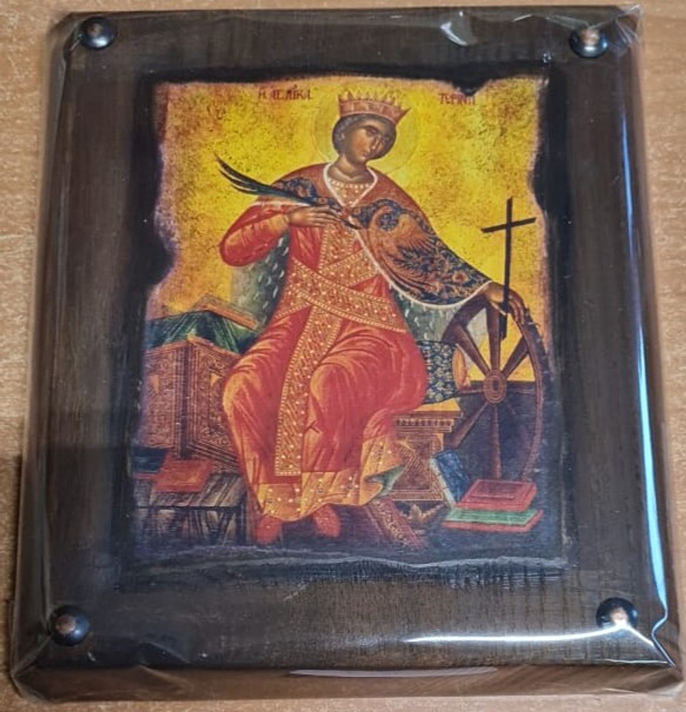 Икона подар. доска 15*16 Екатерина (Куб) греч
