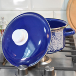 Кастрюля 3л "Вологодское кружево" синяя