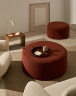 Kaeli Пуф для ног со съемным чехлом из терракотового букле Ø 90