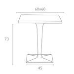 Стол пластиковый Siesta Contract Ice, 600х600х730, белый