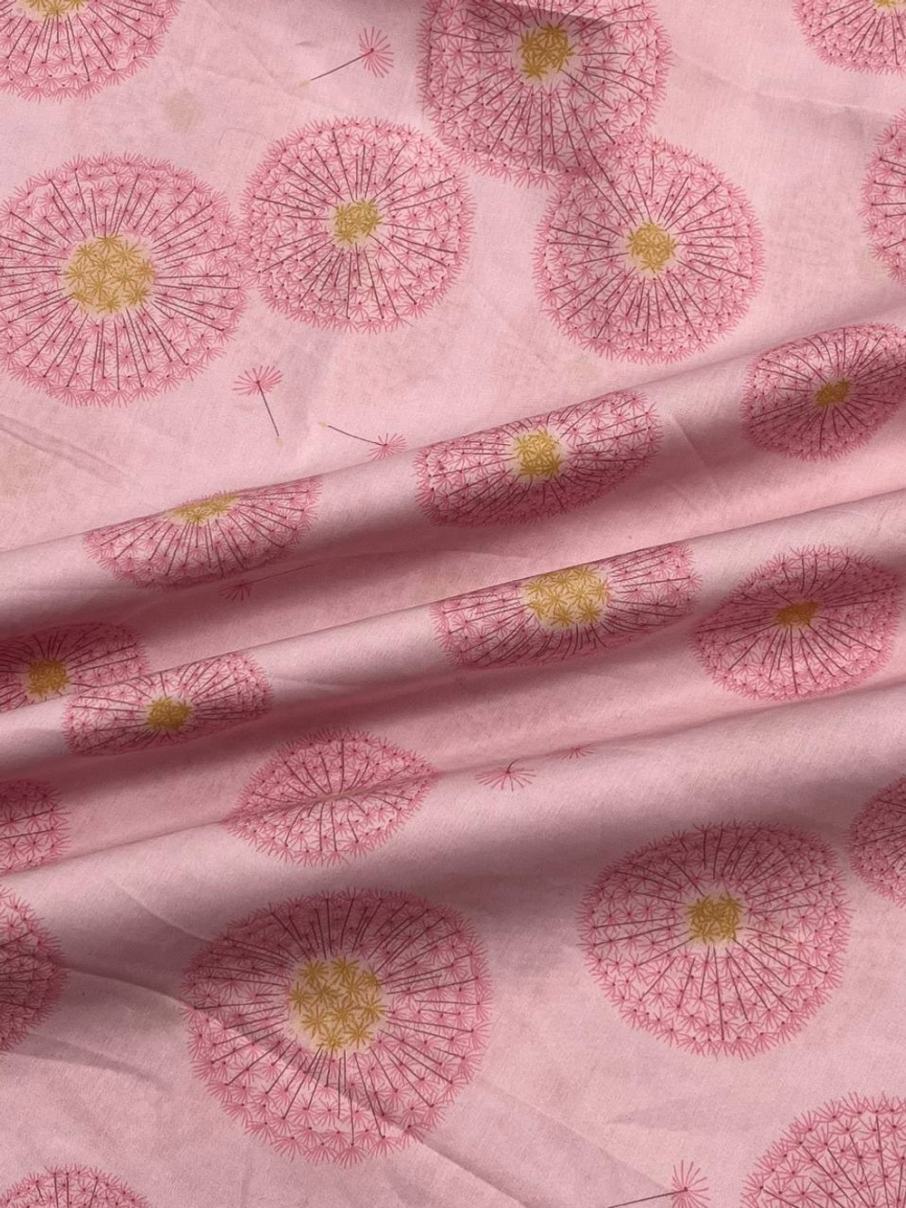 Хлопок Liberty розовый с одуванчиками