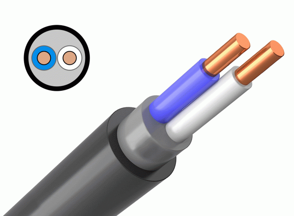 Кабель ВВГнг(А)-LSLTx 2х2,5 ок(N)-0,66 ГОСТ