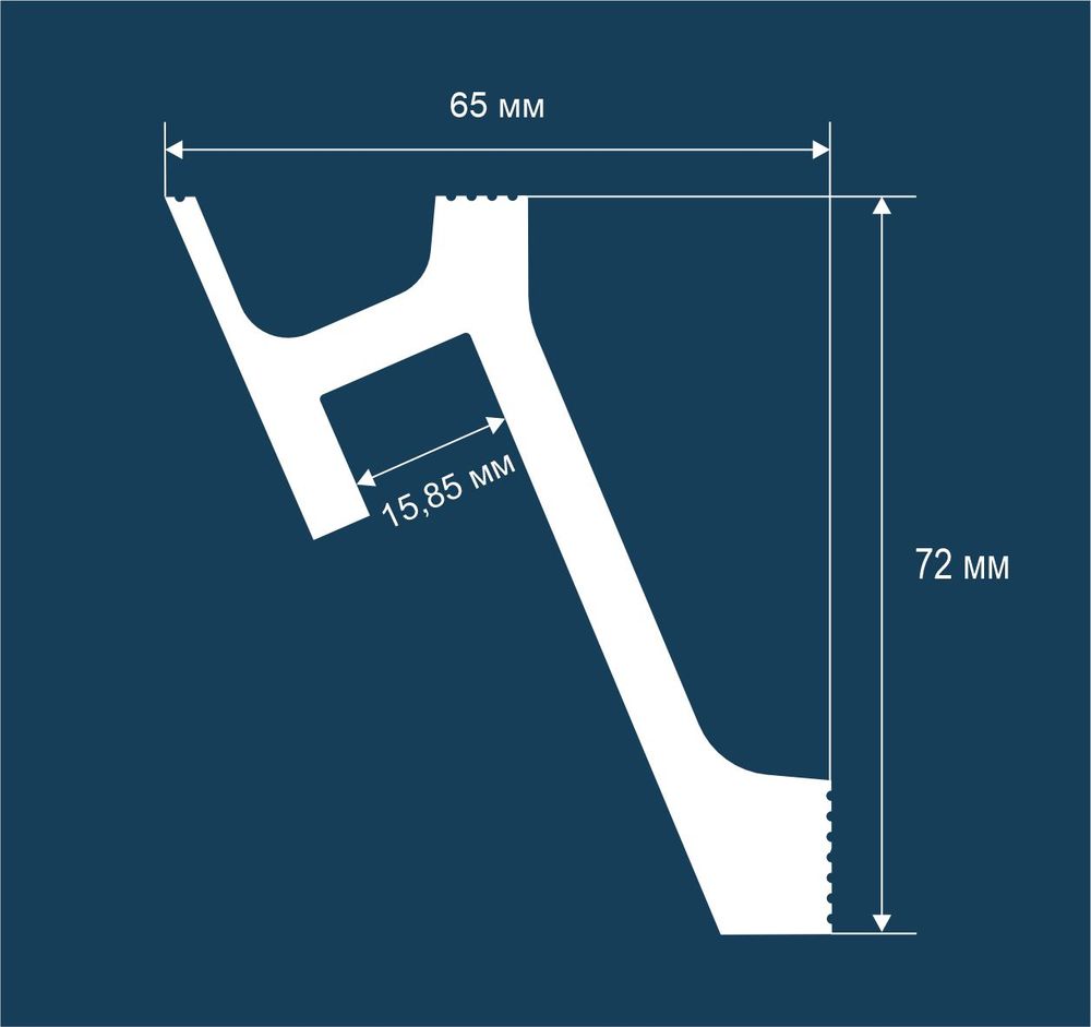Карниз Ecopolymer, 72x65 мм