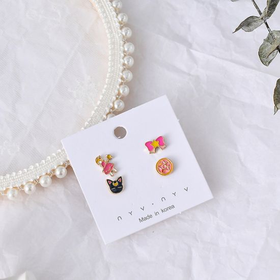 Серьги-гвоздики "Сейлор Мун" D, 2 пары