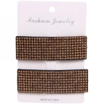 Зажимы для волос 2шт «KRASA - Aks», стразы, прямоугольник, цвет золото, 8*2,5см