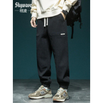 Модные брендовые спортивные штаны в американском стиле, мужские свободные повседневные брюки больших размеров, Осенние новые спортивные штаны из синели для полных мужчин