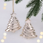 Елочные игрушки «Сказочная ёлочка» 8 см (набор 2 шт), Золото