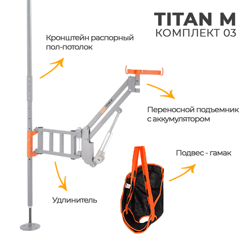 Подъемник для инвалидов с распором пол-потолок MET TITAN M КОМПЛЕКТ 03