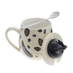 GAEM Кружка с крышкой и ложкой, 350 мл, L13 W9 H13 см, 4в.