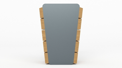 Урна для мусора (сталь дерево) SK00017