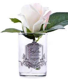 Ароматизированная роза светло-розовая в прозрачной вазе, Cote Noire