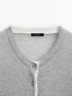 Massimo Dutti Легкий кардиган с эффектом потертости, серый