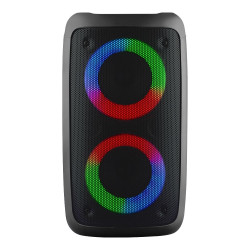 Колонки Ginzzu GM-916B (10Вт, TWS, 150Гц-18КГц, динамики 2х3,0", 2400мАч, AUX, USB-flash, микро SD, КАРАОКЕ, FM-радио, RGB