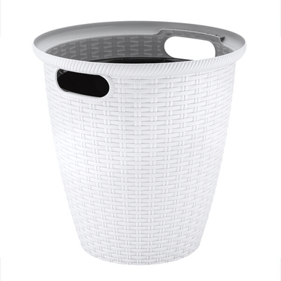 Кашпо InGreen Rattan D 328мм 20л с внутренним горшком 11 л, белоснежный жасмин