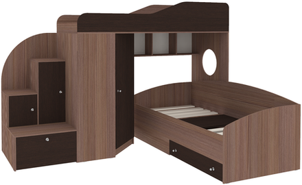 Кровать-чердак КарИВи Кадет 2 Бодего Темный Венге