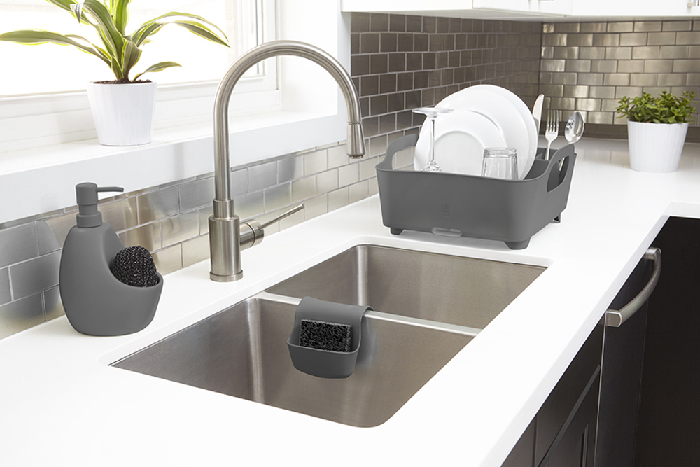 Диспенсер для мыла с подставкой для губки joey, 590 мл, уголь