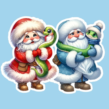 Пряники с дедом морозом и змеей 2025