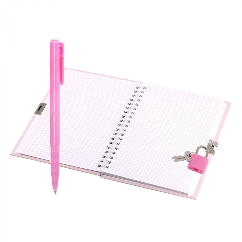 Блокнот в футляре, 19,5 см * 22,5 см, гребень, Alingar, ламинация, эффект 3D, ручка, замочек, клетка, 45 л., "Яркие бабочки", персиковый