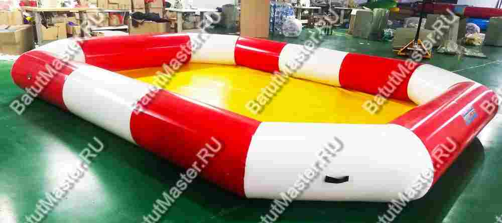 Надувной бассейн "Полосатик" 5*4*0.5 м, желтое дно