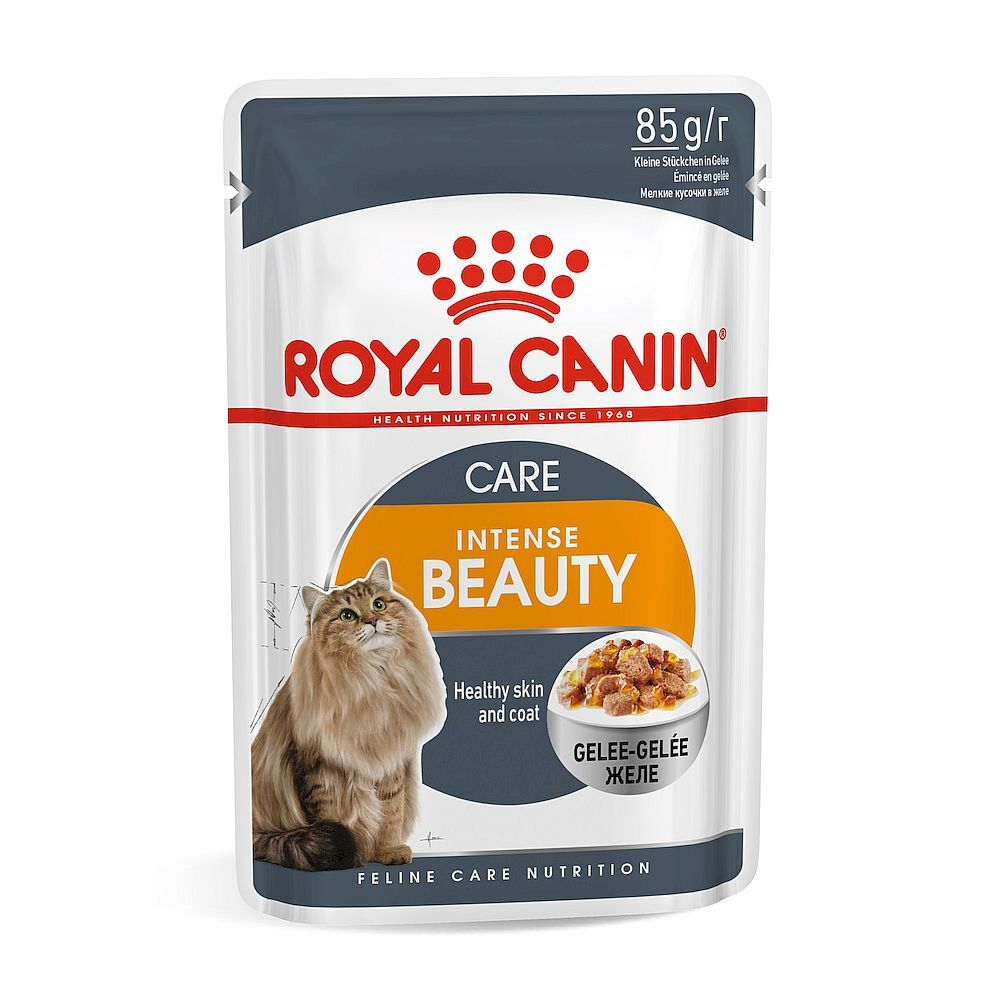 Royal canin 85г пауч для кошек Интенс Бьюти кусочки в желе